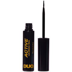 Waterproof DUO Active Black Eyelash Glue designed to hold through workouts.