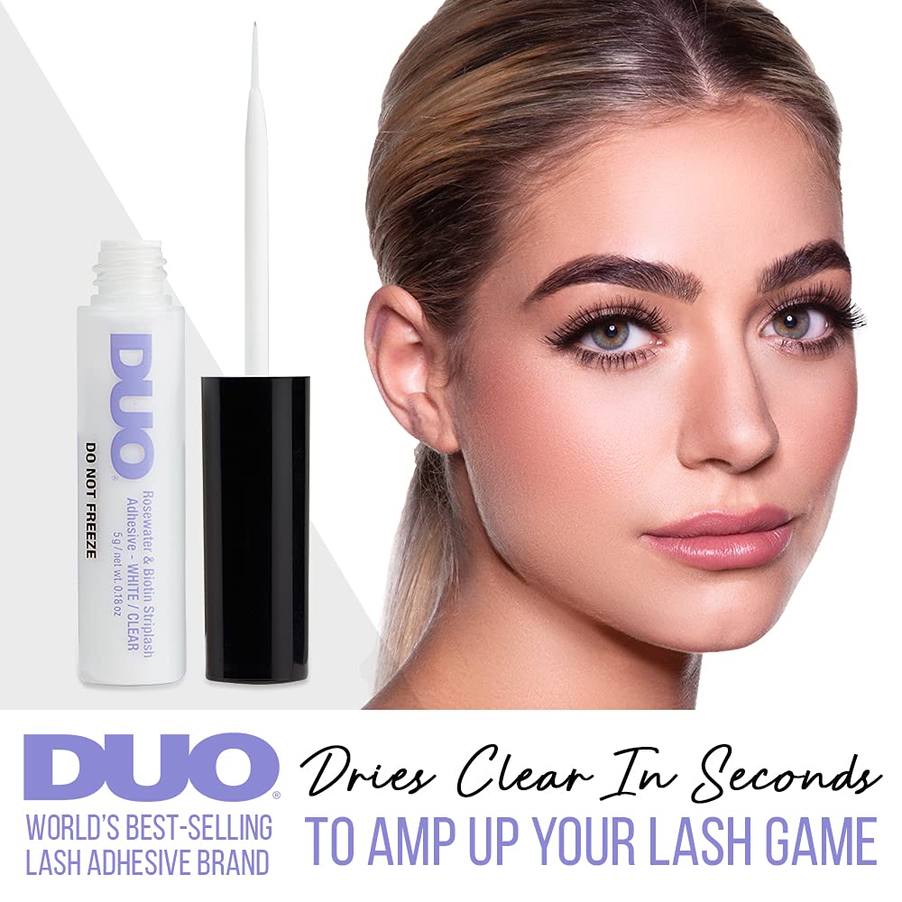DUO rosewater biotin adhesive brush-tip enables precise application