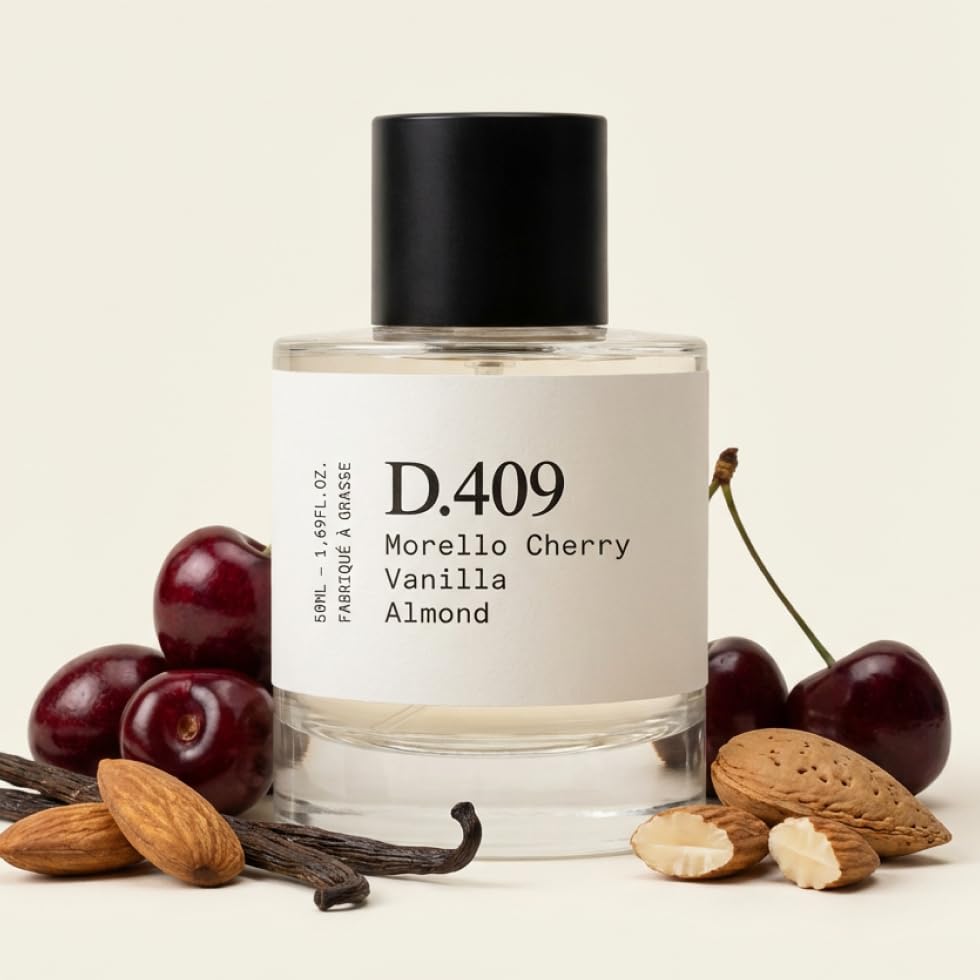Dupe. Paris D.409 bottle-detail showcases sleek design for all-day wear.