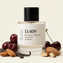 Dupe. Paris D.409 bottle-detail showcases sleek design for all-day wear.