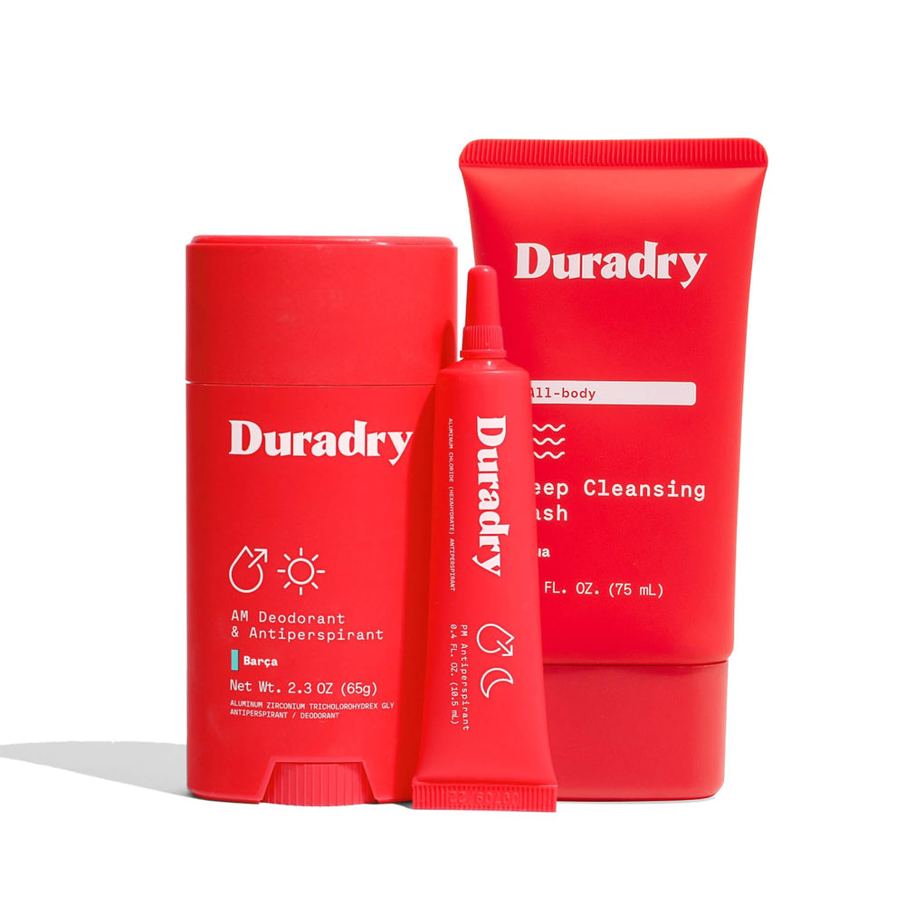 Duradry antiperspirant stick for all-day sweat and odor control.