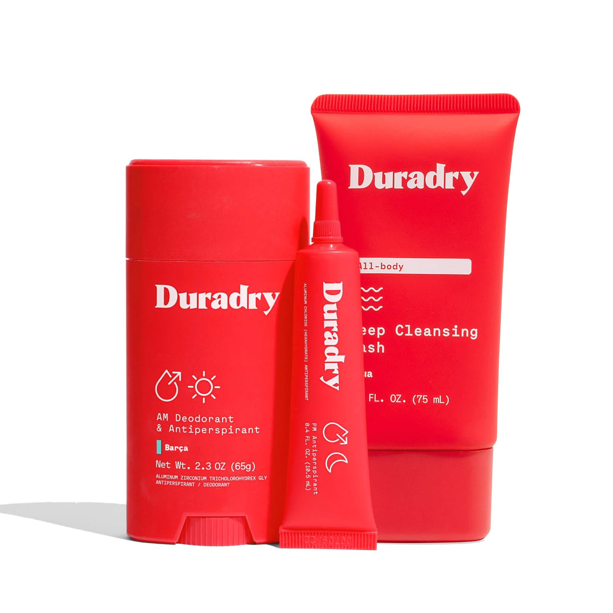 Duradry antiperspirant stick for all-day sweat and odor control.
