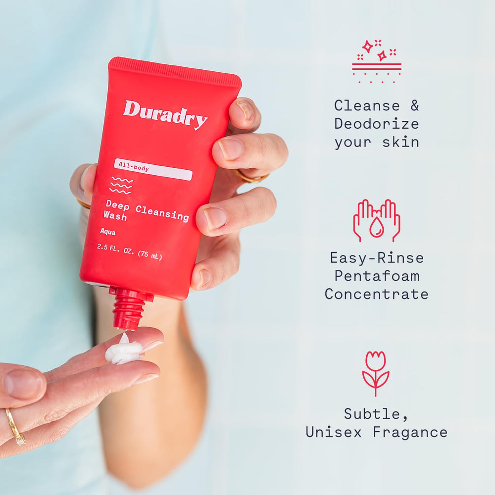 Duradry moisturizes skin using olive extract and avocado oil.