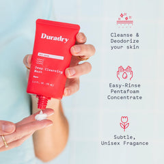Duradry moisturizes skin using olive extract and avocado oil.