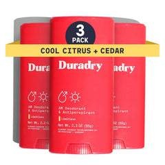 Duradry Limitless bottle with cool citrus cedar scent for all-day freshness
