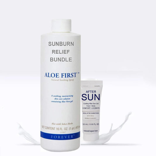 DurbaLife Sunburn Relief Bundle: Aloe First bottle provides soothing aloe for sun-exposed skin.