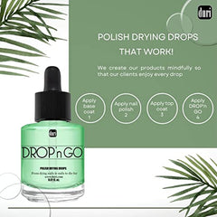 duri Brush'n Go fast dry finish shows a smooth, chip-resistant manicure.
