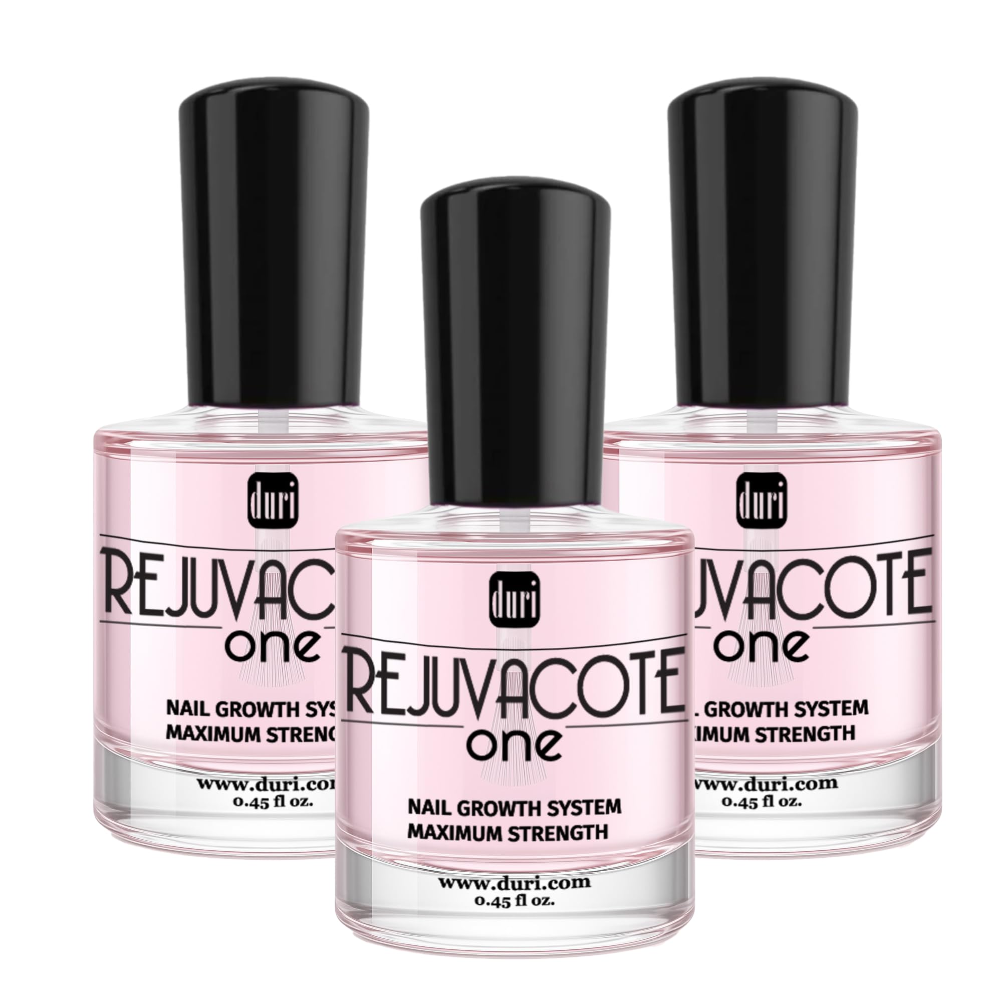 Duri Rejuvacote 1 bottle top view, compact formula for damaged nails.