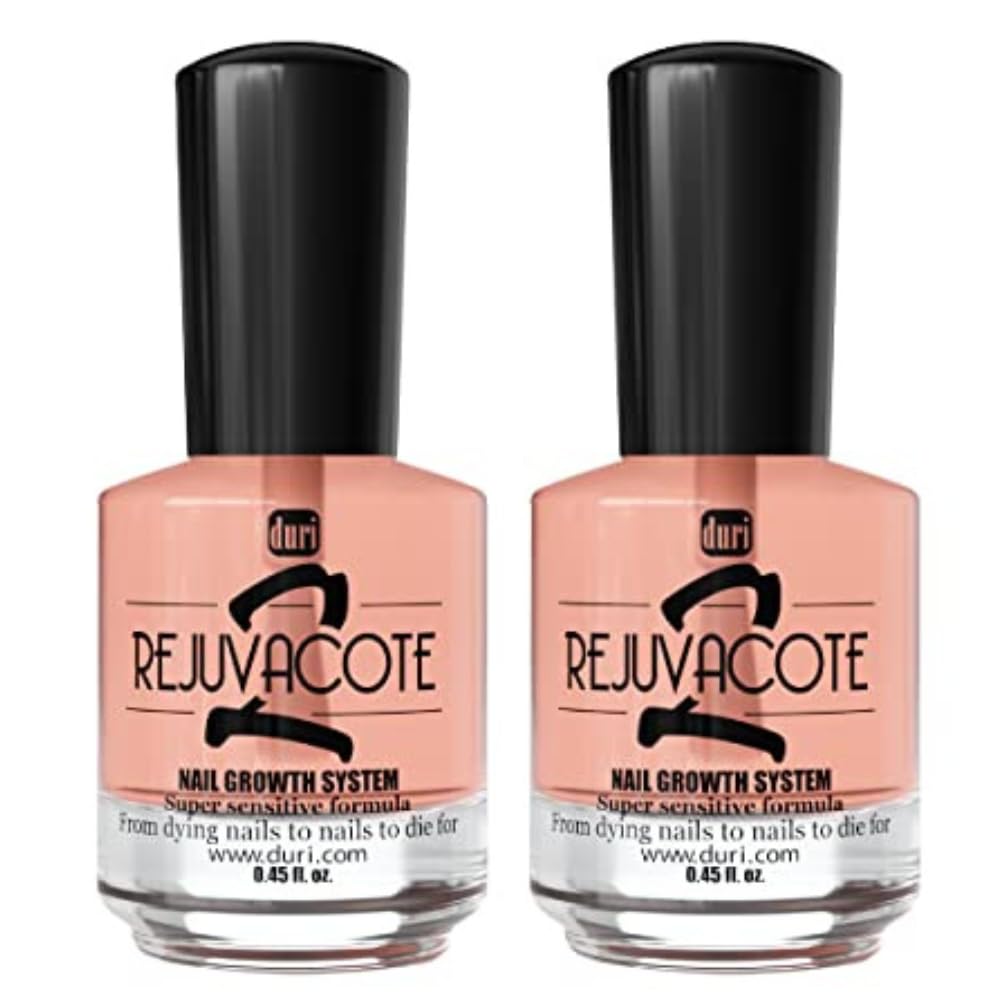 Duri Rejuvacote 2 base coat bottle reinforces and protects nails.