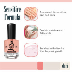Duri Rejuvacote 2 brush applicator shows easy nail application.