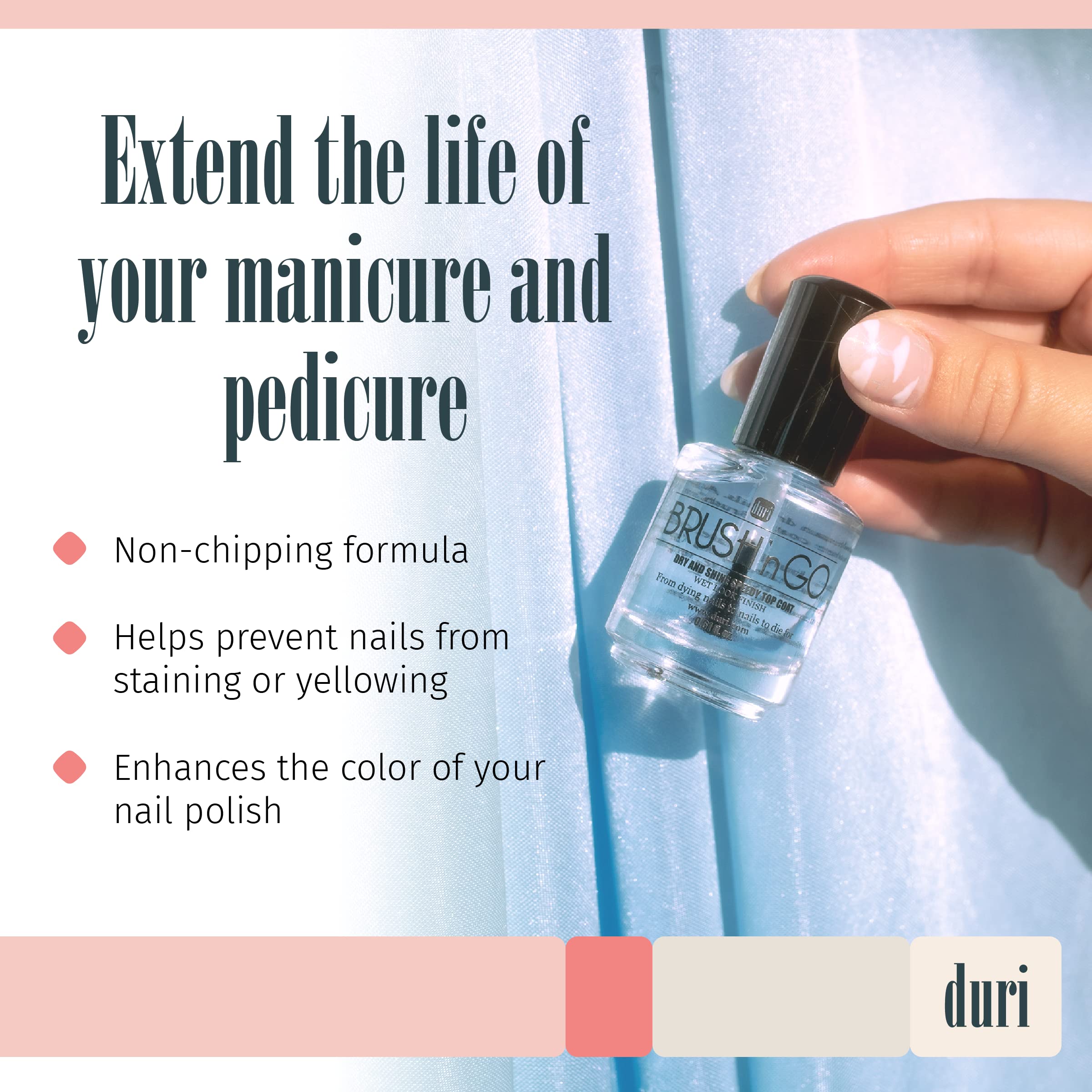 duri vegan-friendly formulation label signals safe, ethical nail care with no animal testing.
