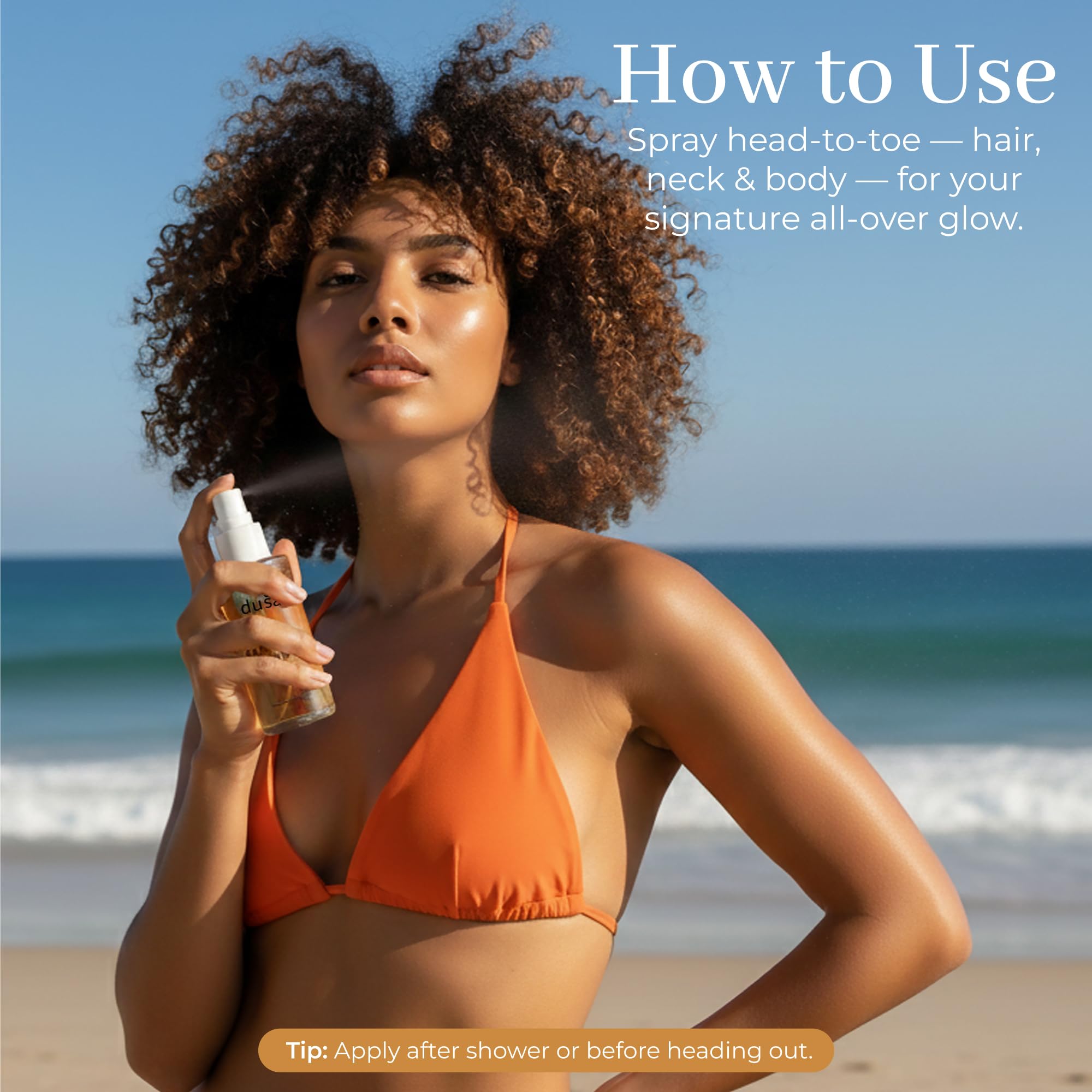 DUSA Caramel Glow travel pack features purse-friendly 100 ml size.