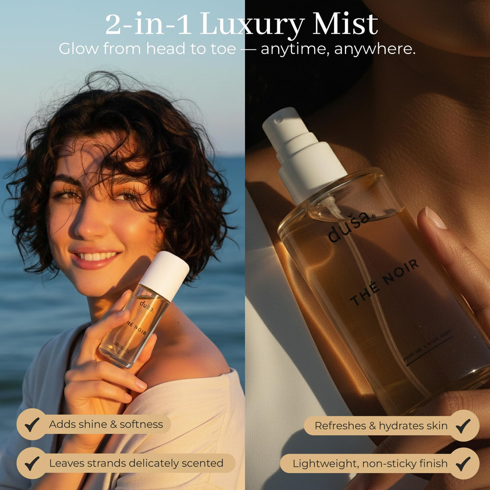 DUSA Thé Noir day-to-night wear suitable for versatile fragrance moments.