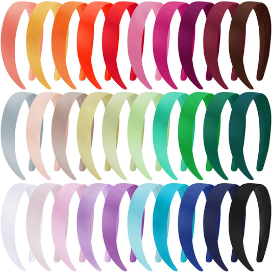 Duufin 30 colors satin headbands pack offers vibrant options for daily outfits