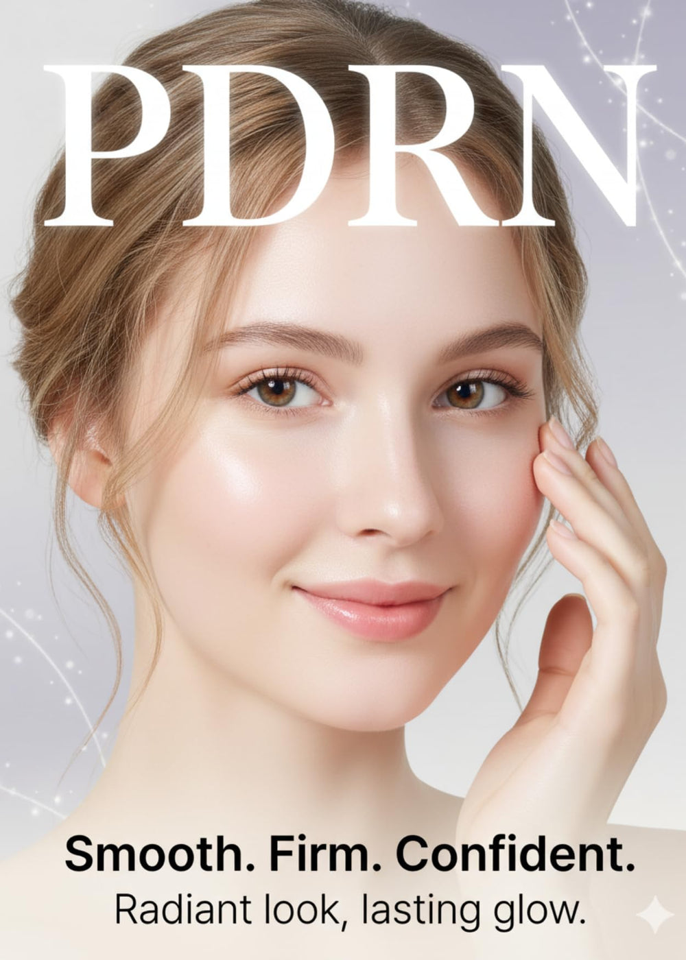 DWEasyDerm PDRN skin care set layout highlighting target zones.