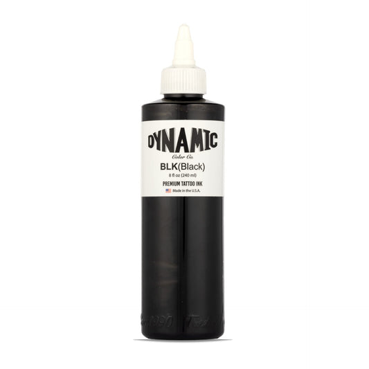 Dynamic Color Co Black Ink 8oz bottle for precise outlines and deep blacks