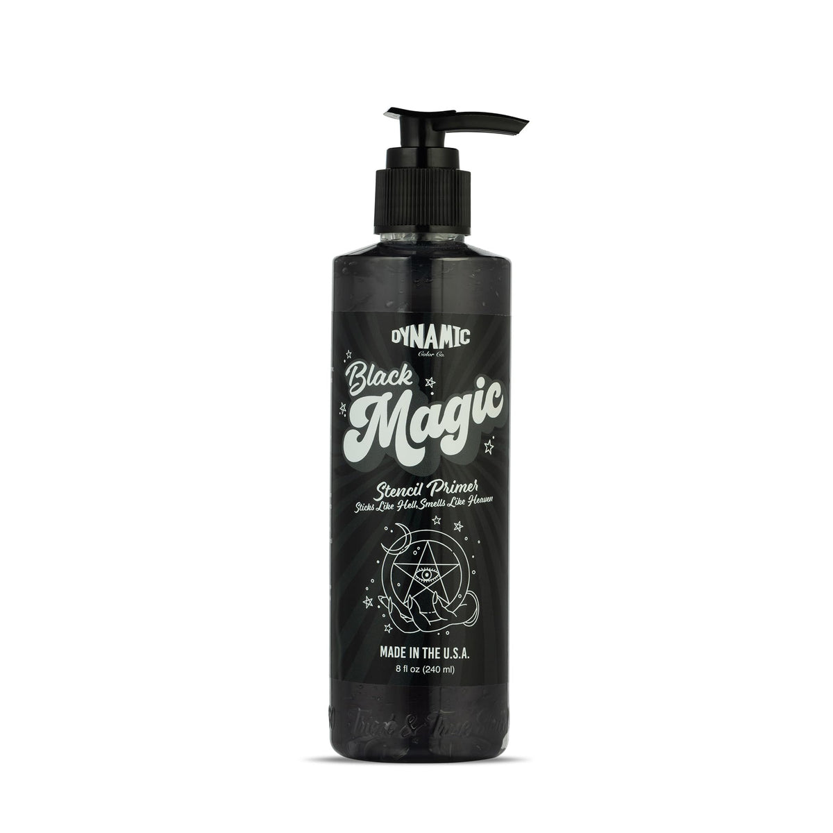 Dynamic Color Co Black Magic stencil primer on skin for lasting transfers