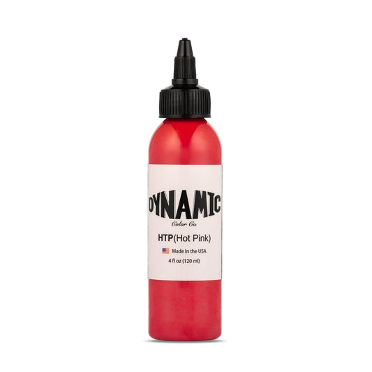 Dynamic Color Co hot pink tattoo ink bottle shows vibrant pigment for bold lines