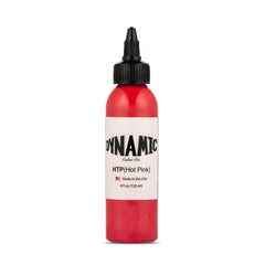 Dynamic Color Co hot pink tattoo ink bottle shows vibrant pigment for bold lines
