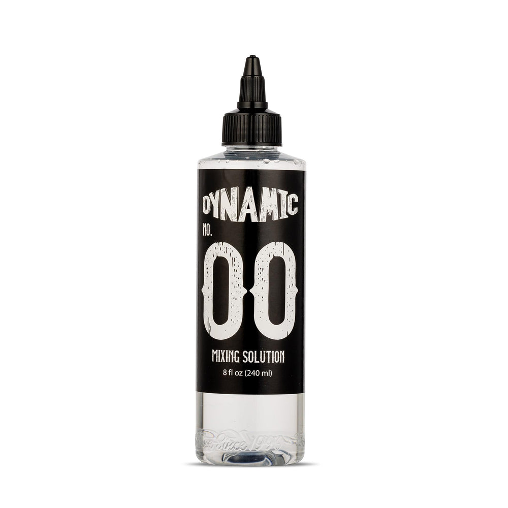 Dynamic Color Co No 00 Mixing Solution bottle shows hospital-grade purity for safe ink blends.