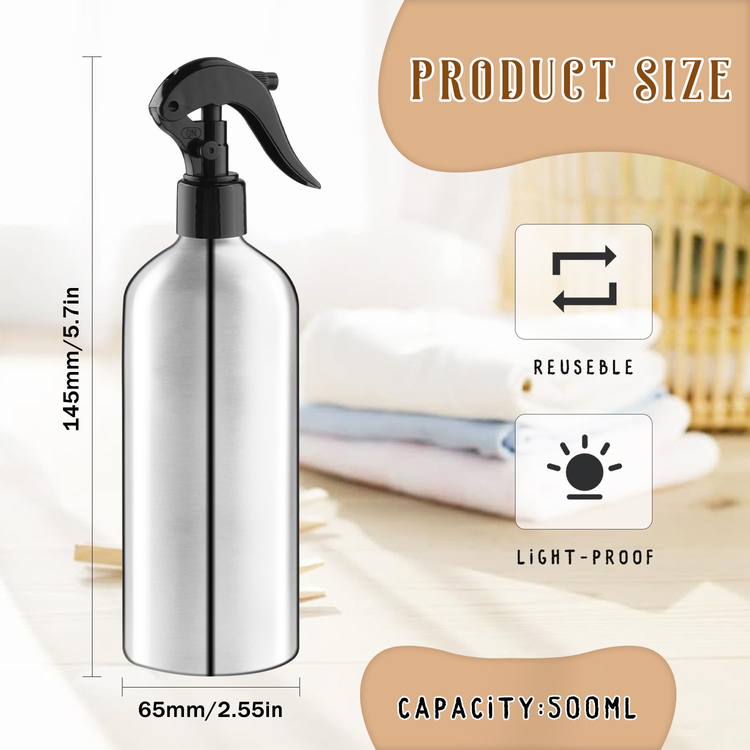 DynnnDy silver metal fine-mist atomizer suitable for skincare and plants
