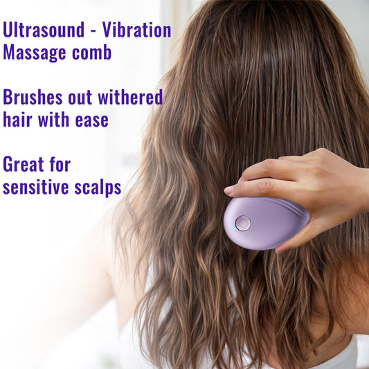DYUHOOAO scalp massager side profile shows portable purple design.