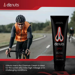 Dznuts Pro Chamois Cream application on thigh area for chafe relief.