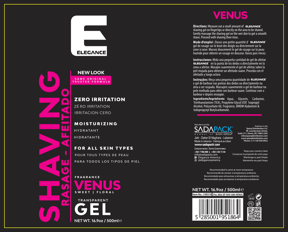 E Elegance clear gel on skin demonstrates visibility for precise shaving