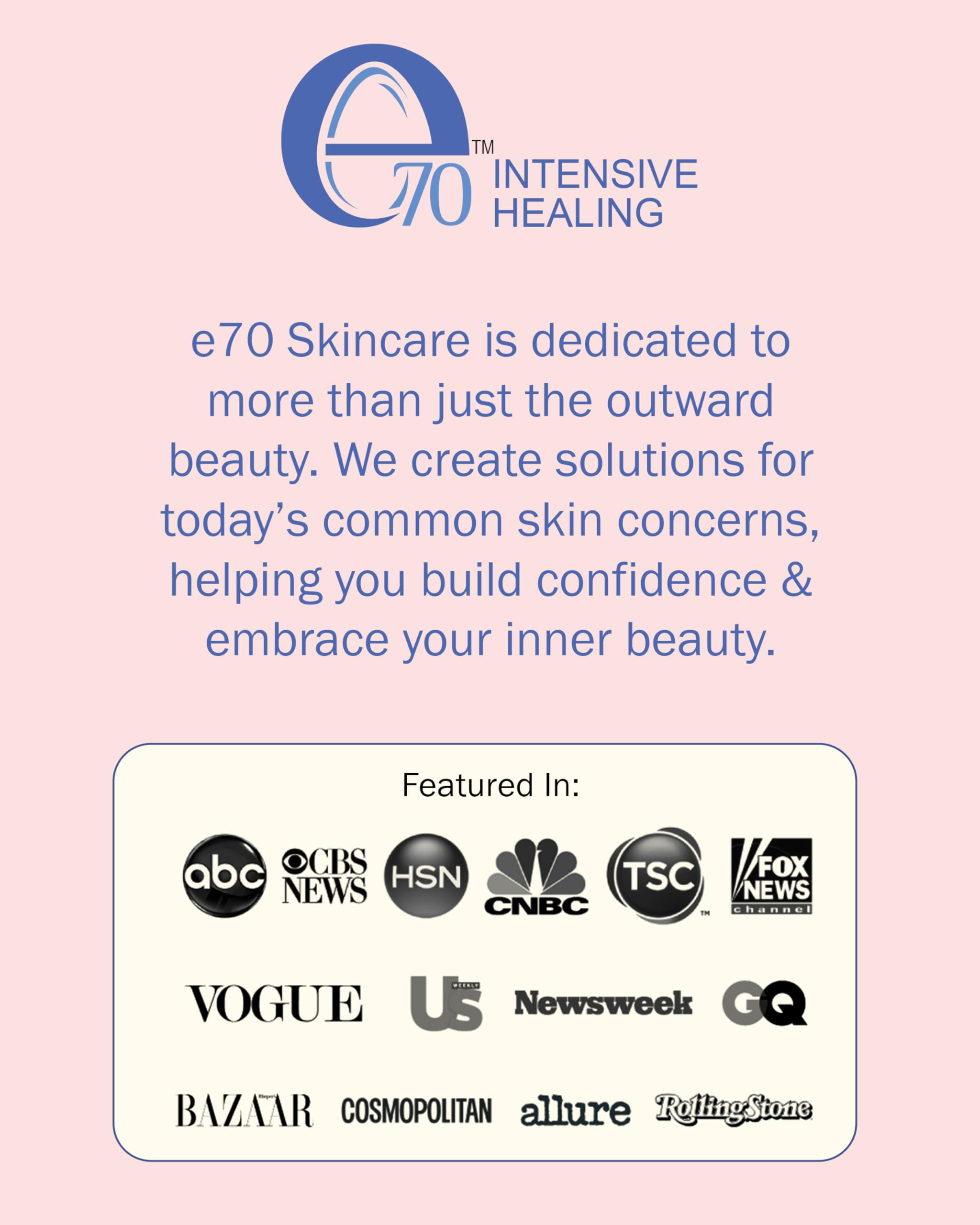 e70 packaging and labeling; premium presentation for confidence in use.