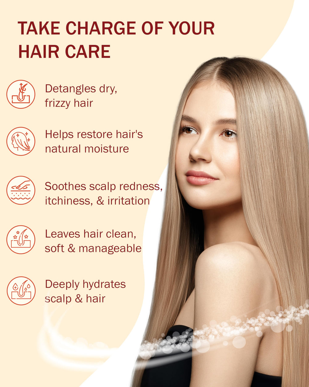 e70 Conditioner nourishing cream closeup highlights soft, manageable hair