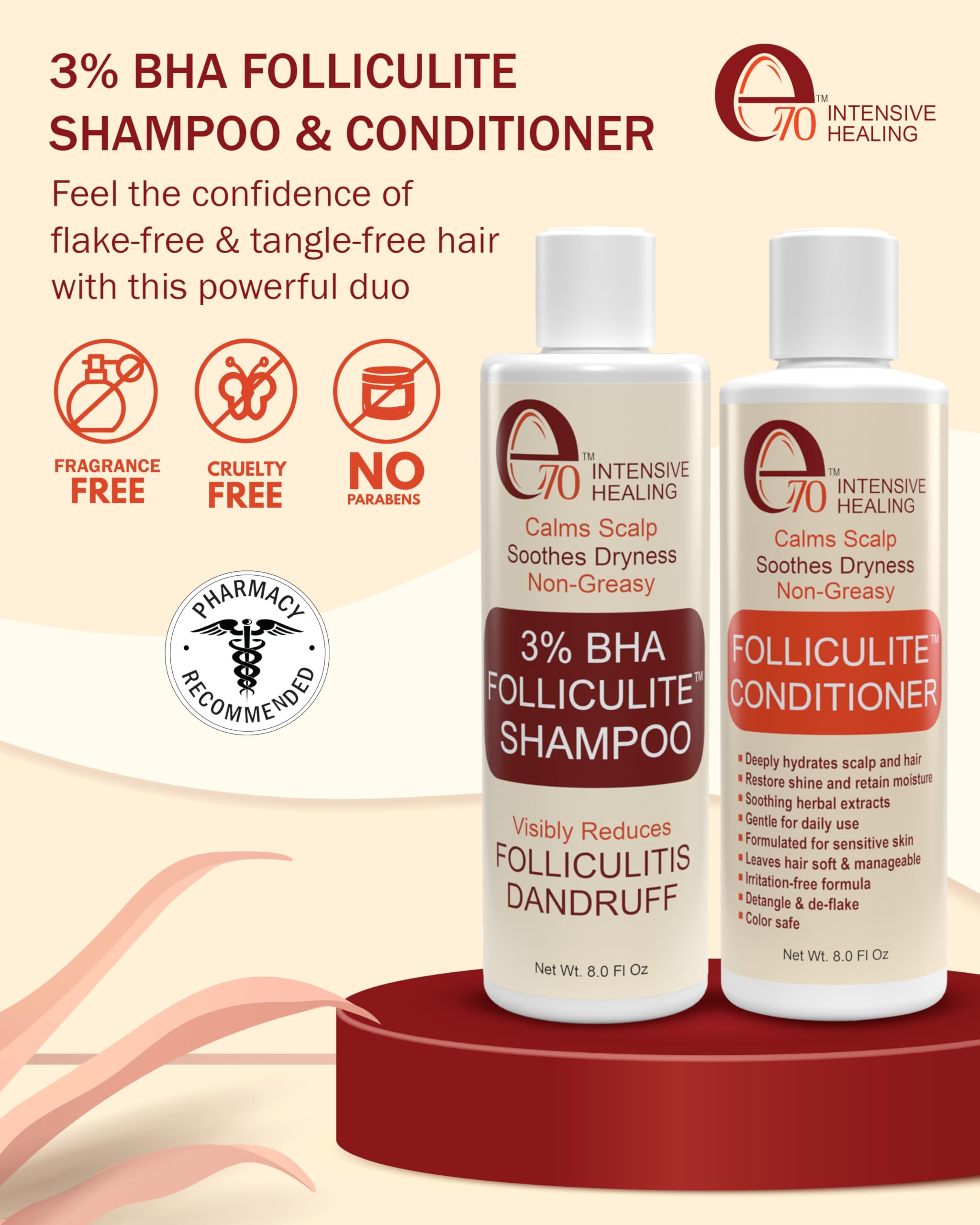 e70 Folliculitis Conditioner bottle front for hair nourishment