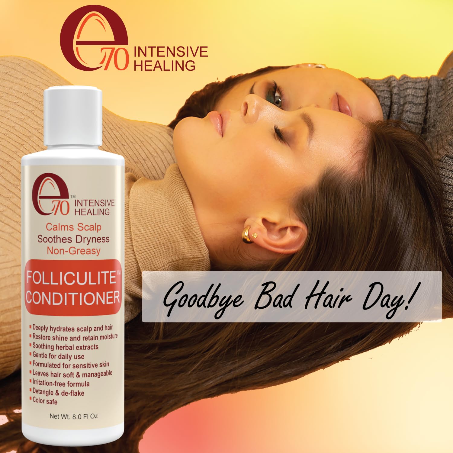 e70 Folliculitis Conditioner packaging highlights recyclable materials