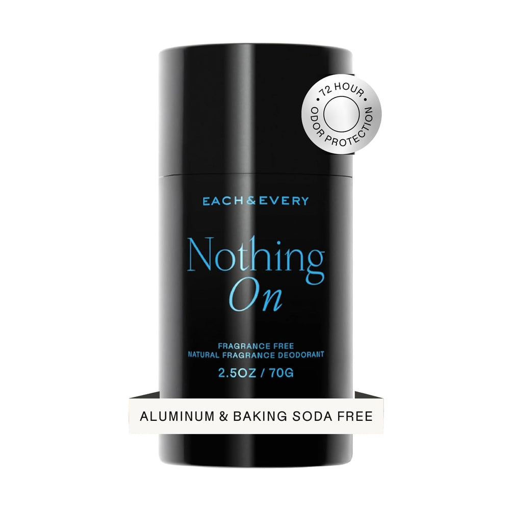 Each & Every aluminum-free deodorant bottle offers gentle daily protection.