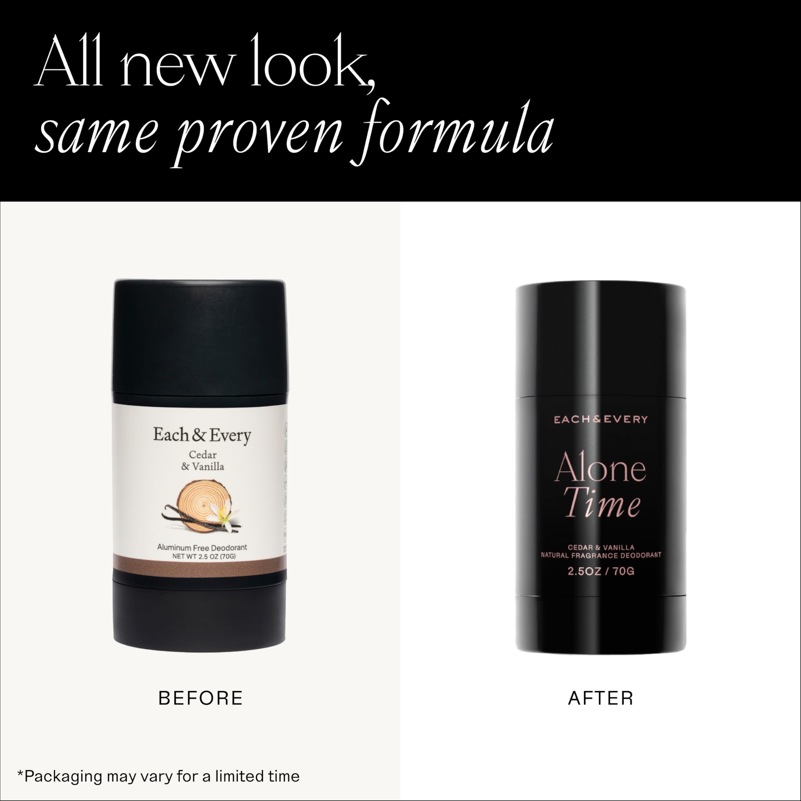 Each & Every Cedar Vanilla deodorant application demonstrates smooth glide.
