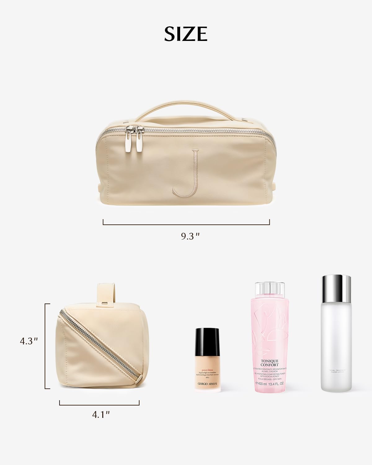 EACHY makeup bag fits in luggage or handbag for on-the-go organization.