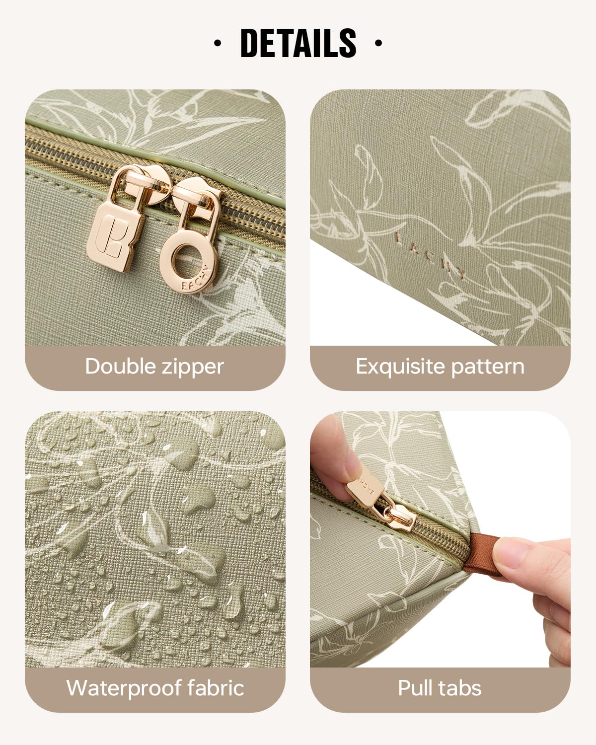 Eachy clear TPU brush pocket displays brushes for easy planning.