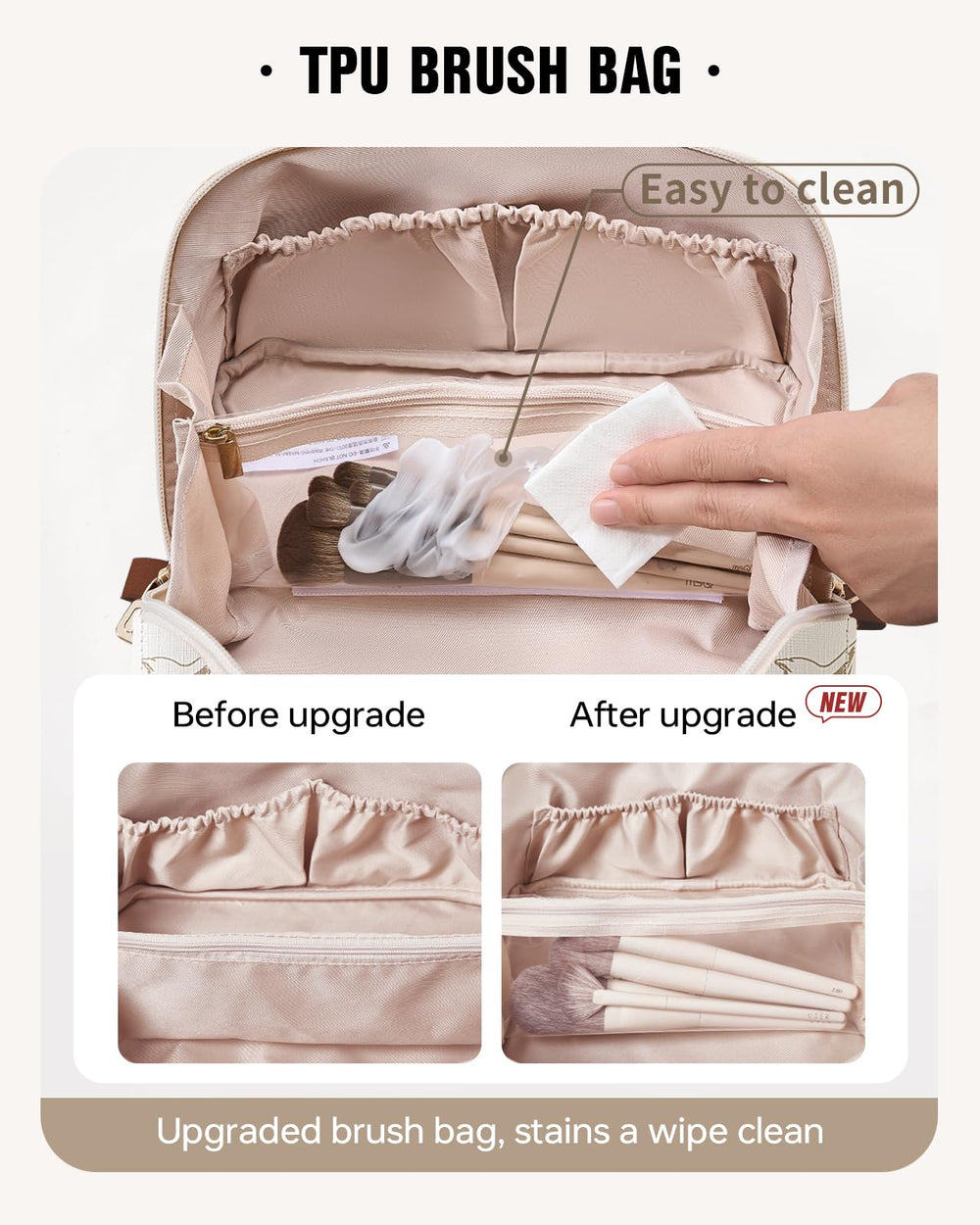 Eachy side-pocket design offers quick access to toiletries and tools.