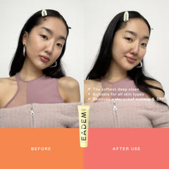 EADEM Dew Dream rinsing-milk moment demonstrates easy rinse-off after makeup