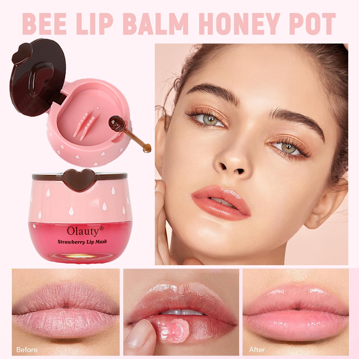 Eakroo Watermelon flavor lip balm in honey pot for refreshing care