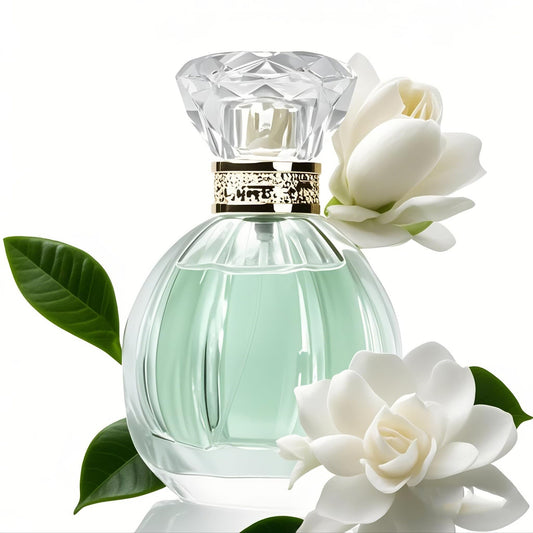 Eamecl Gardenia bottle close-up showcasing premium floral fragrance