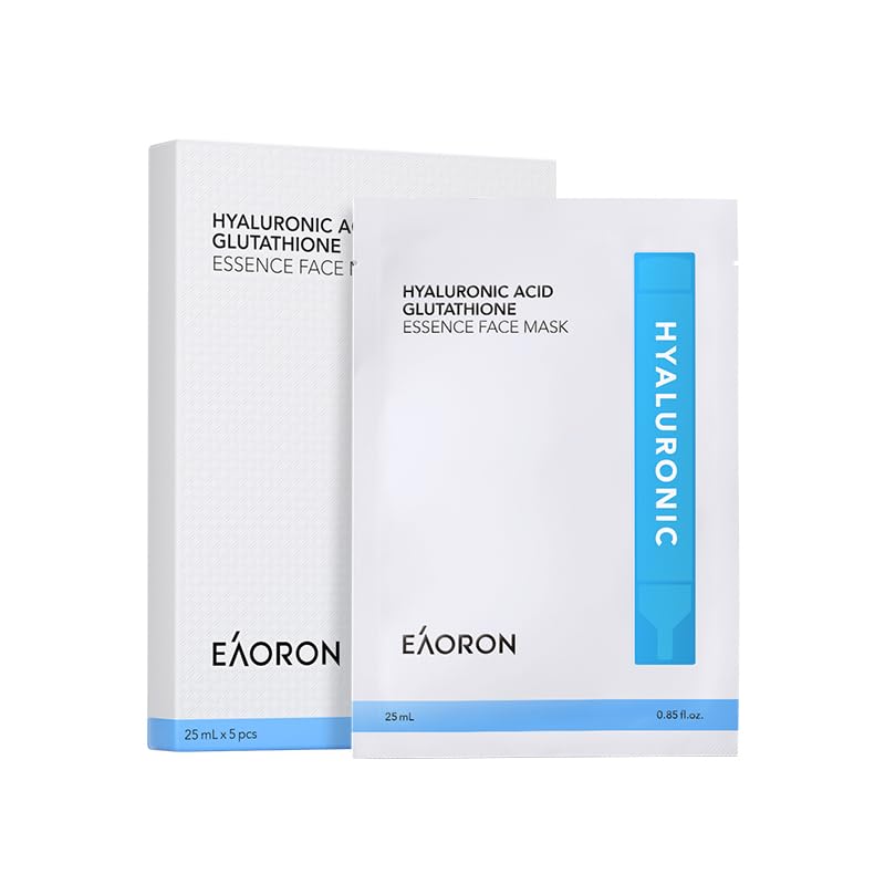 Eaoron Hyalu Acid Glutathione Mask application for deep hydration and radiant skin.