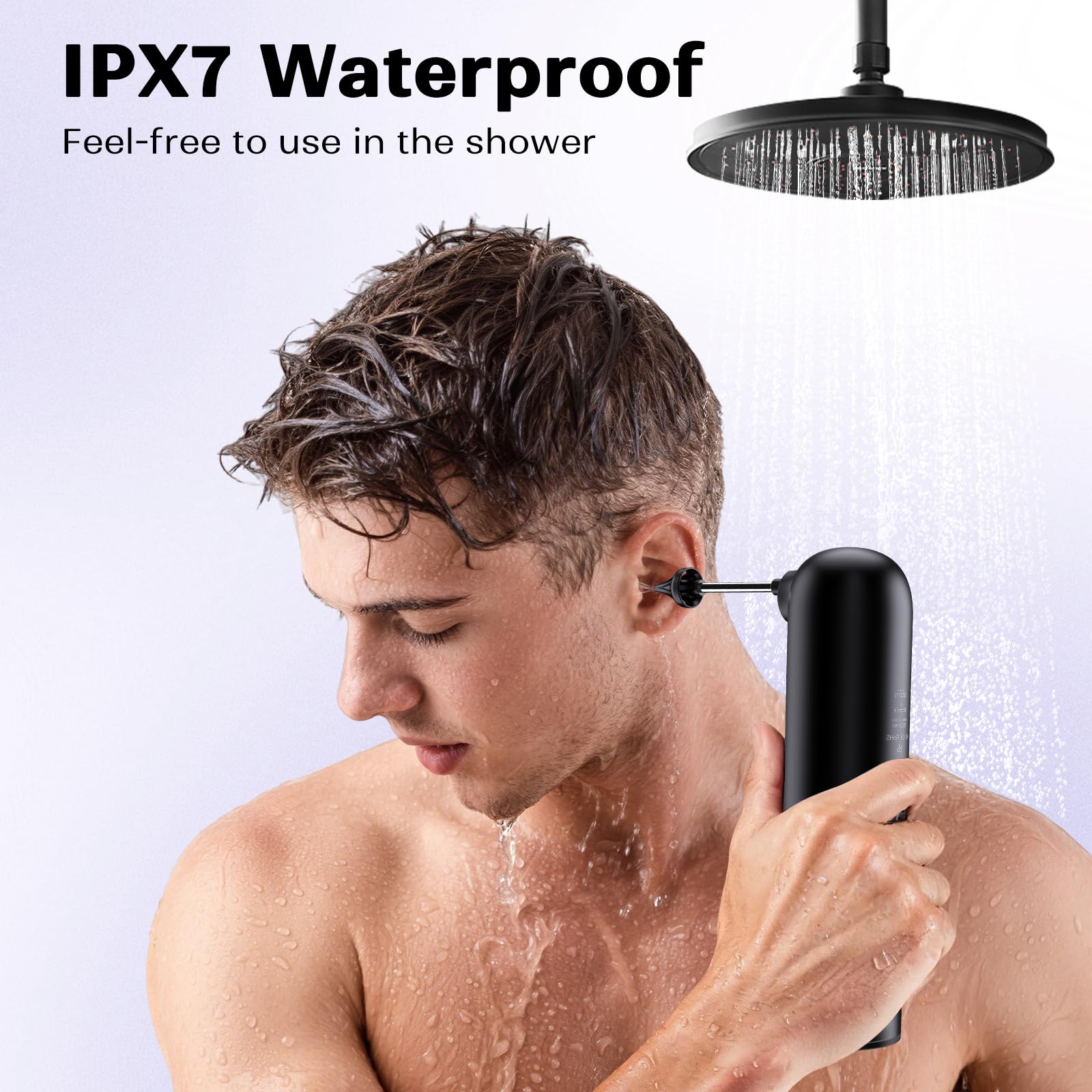 Ear Wax Removal System four pressure settings for gentle to thorough cleaning.