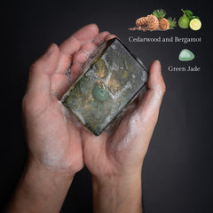 Earth and Home rock soap with ergonomic design for comfortable daily washing.