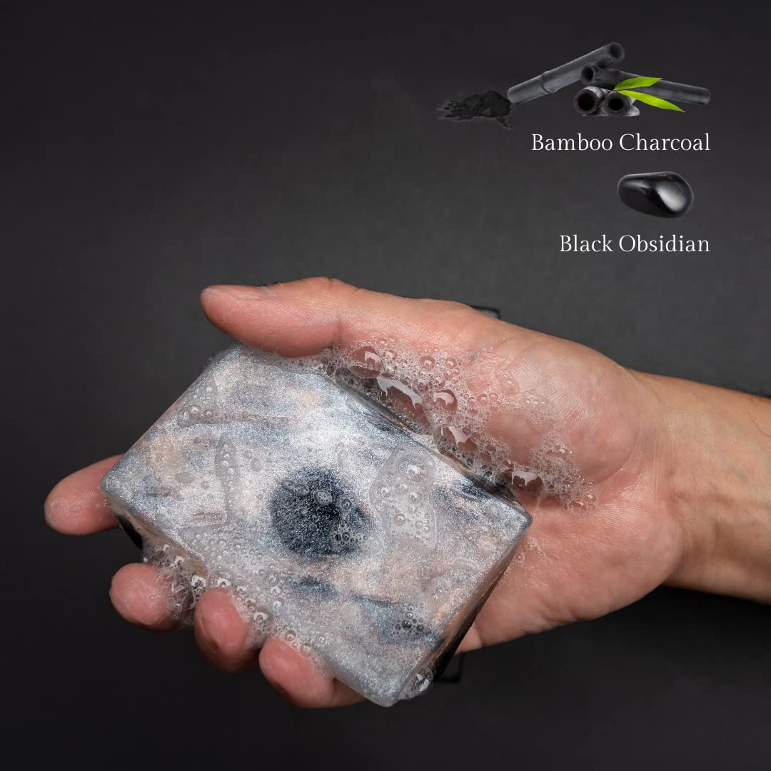 Earth and Home jade inside rock soap highlights premium fragrance and clean feel.