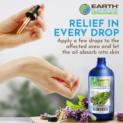 Application guide for Earth Elements Organics Comfrey Oil and gentle massage.