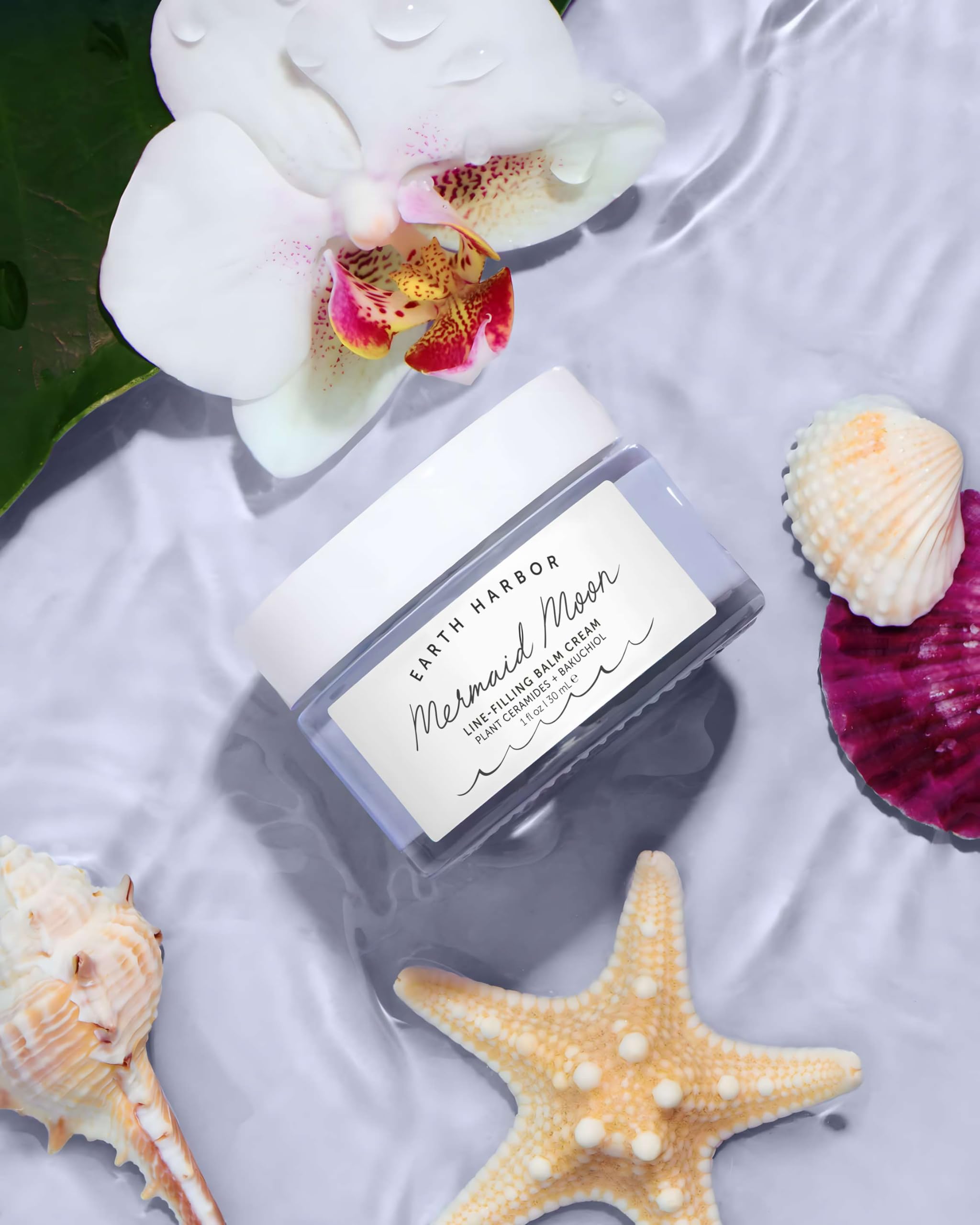 Closeup of Mermaid Moon balm showing velvet texture and active ingredients at work