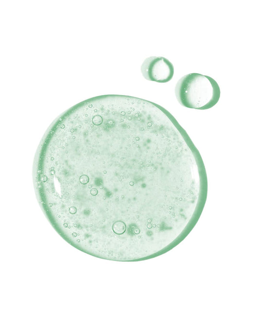 Earth Harbor Oasis Deep Pore Gel Cleanser bottle pour demonstrates easy application for pore cleansing.