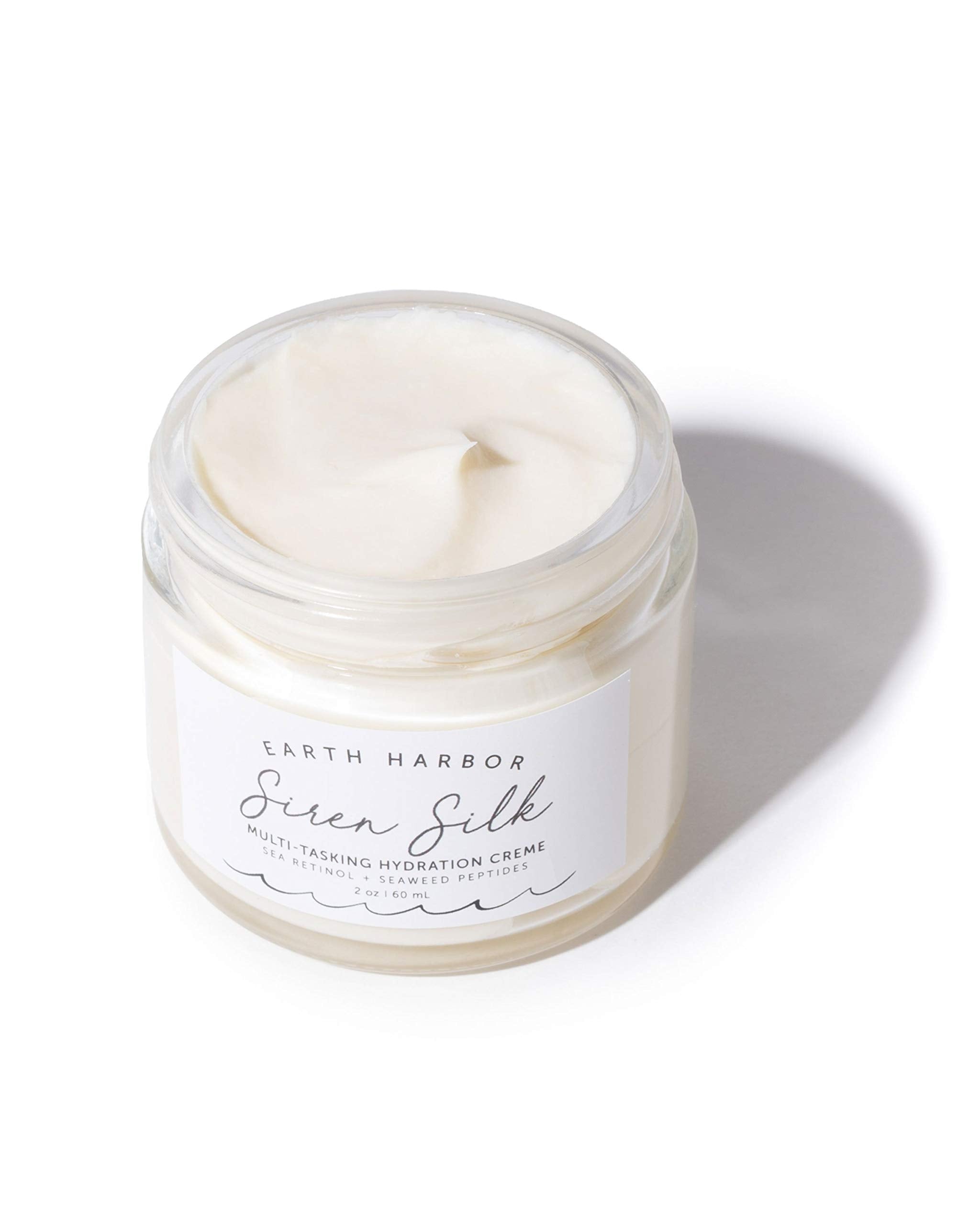 Earth Harbor Siren Silk jar packaging with vegan formula for nourished skin