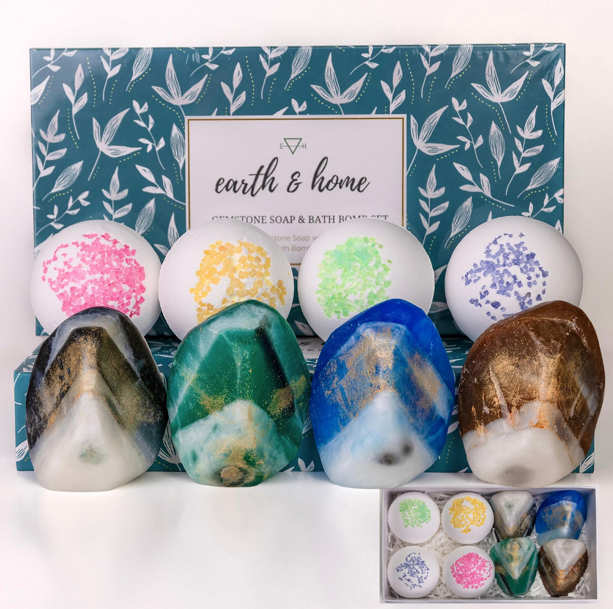 Earth & Home gemstone soap green jade with cedarwood bergamot scent for refreshing skin