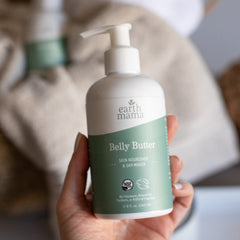 Fragrance-free formula supports sensitive skin during pregnancy with Earth Mama.
